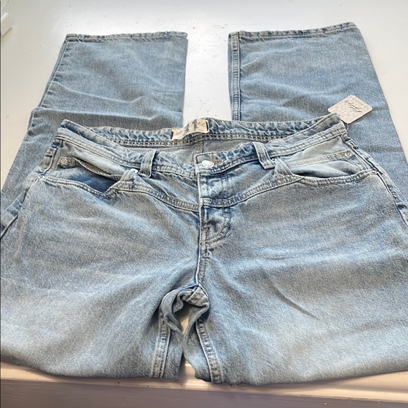 Free People Sz 31 Free Bird Blue Cotton Button Fly Bootcut Jeans - Picture 1 of 10